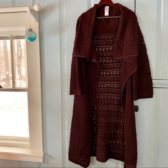 Kim Bernardin Paris Sweaters - KIM BERNARDIN Paris Wool Open Work Cardigan Duster